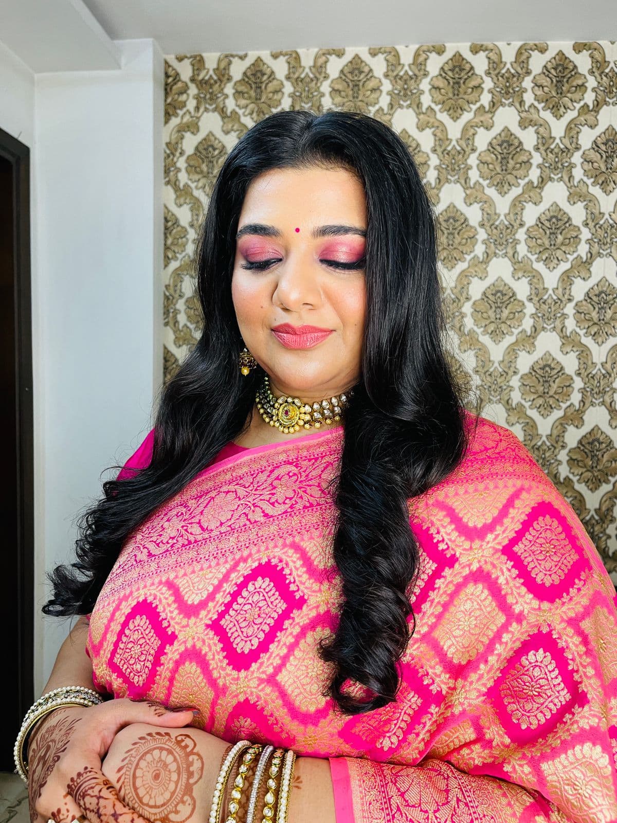 Pink Saree Bride